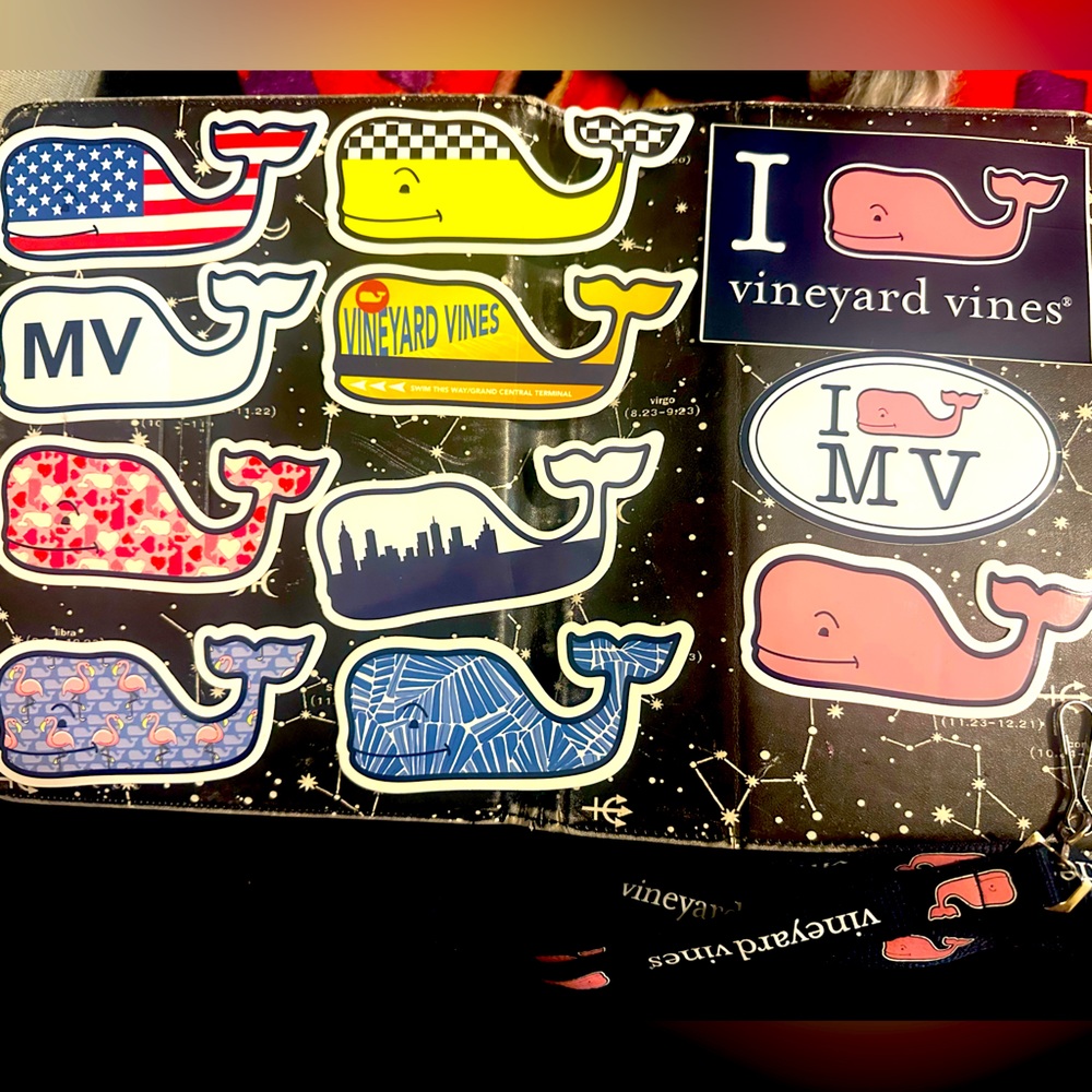 11 vineyard vines stickers + lanyard set